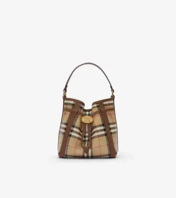 Mini Check Bucket Bag in Archive beige - Women, Cotton
