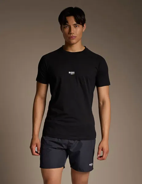 Boss Slim Fit Pure Cotton T-Shirt Black