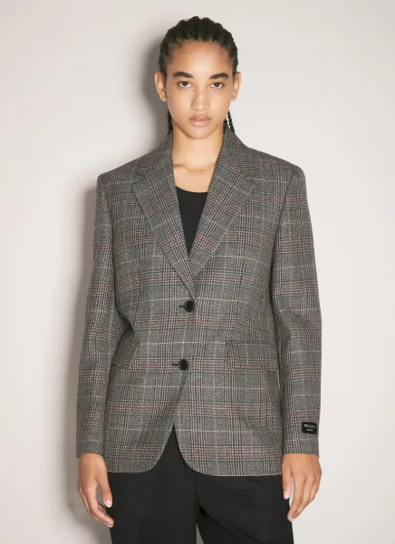 Prince Of Wales Single-Breasted Blazer
