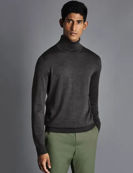 Charles Tyrwhitt Pure Merino Wool Roll Neck Jumper