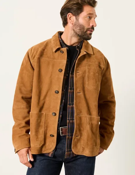 Suede Worker Jacket Light Brown