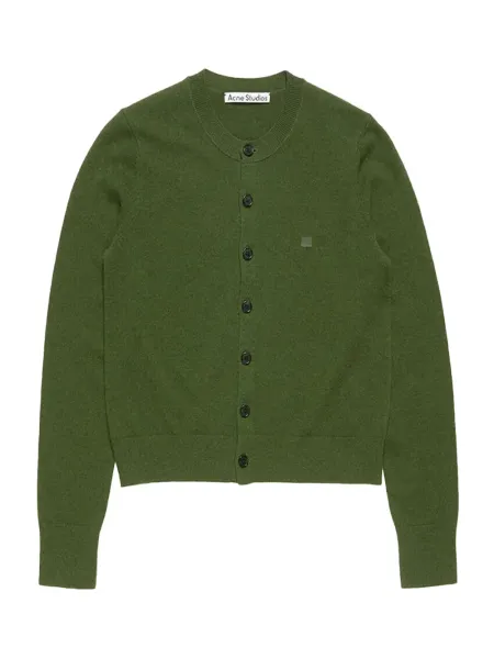 Women Fitted Cardigan Bottle Green
