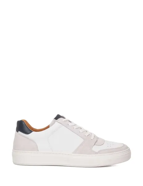 Dune London Leather Lace Up Cupsole Trainers White