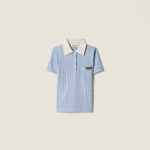 Cashmere and silk polo shirt