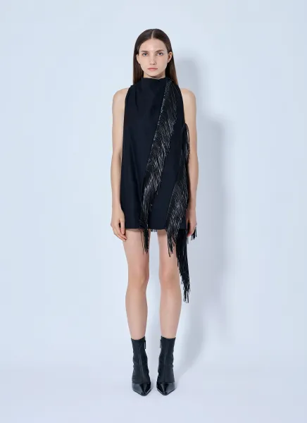 Sportmax Fringe Trim Sleeveless Dress