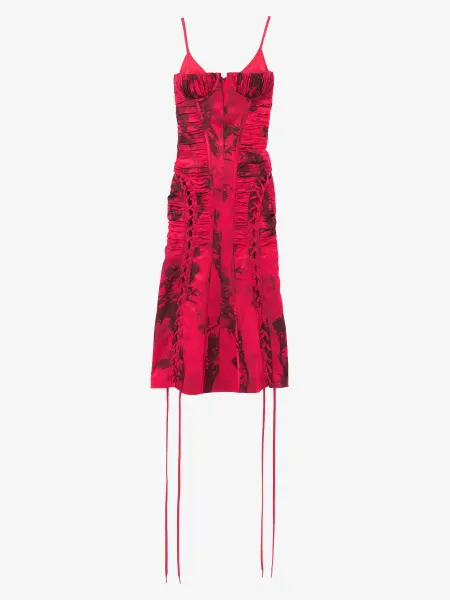 Floral Jacquard Corset Dress