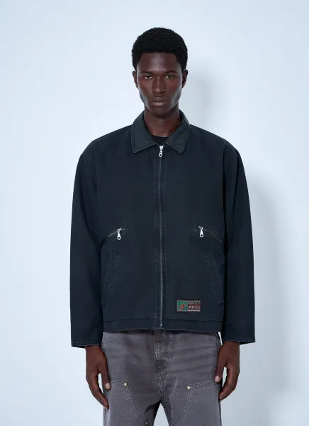 Leather Collar Work Jacket