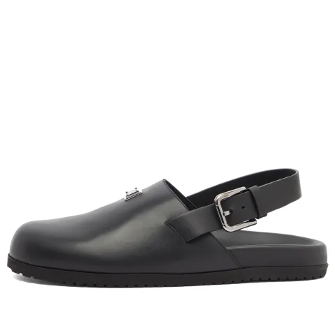 Badge Logo Leather Clog