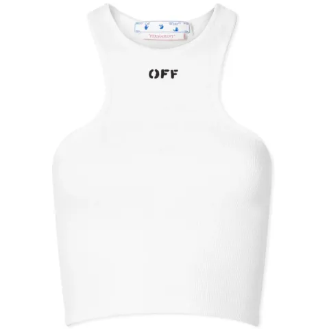 Off Stamp Logo Ribbed Crop Top