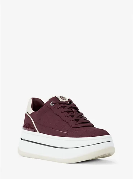 Hayes Crocodile Embossed Suede Platform Sneaker