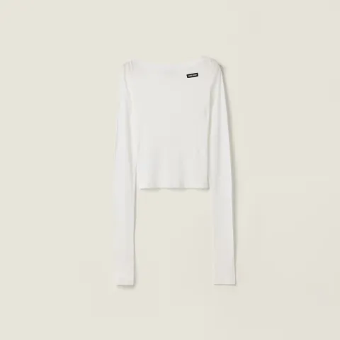 Ribbed jersey top