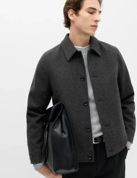 Marks & Spencer Button Through Jacket Grey Mix