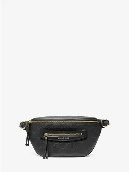 Jet Set Travel Medium Logo Embossed Leather Sling Pack