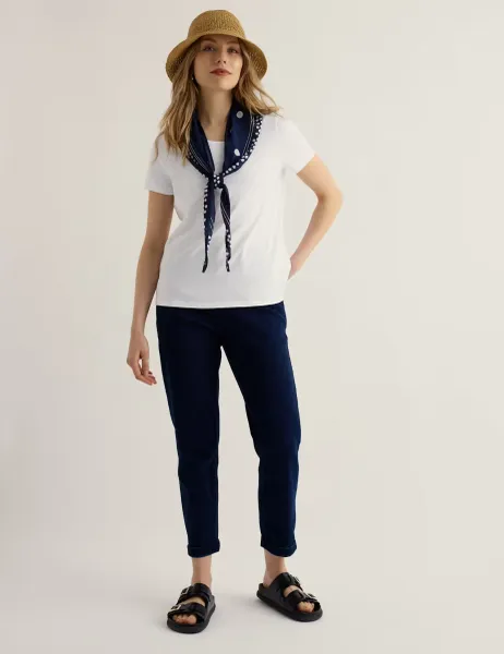 Seasalt Cornwall Pure Cotton Scoop Neck T-Shirt White