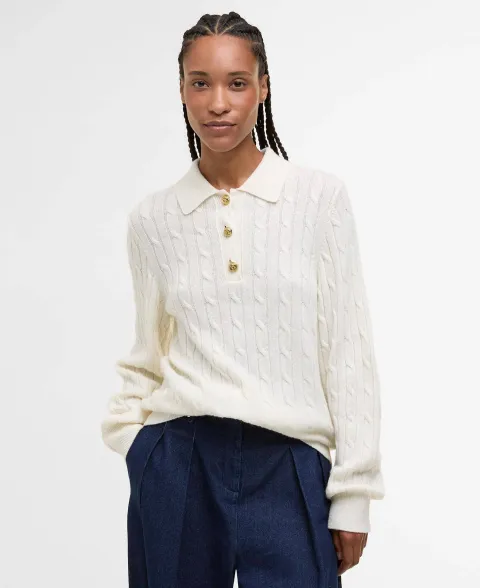 Evie Collared Cable-Knit Jumper