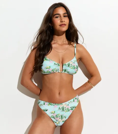 Women's Light Blue Scene High Leg Hipster Bikini Briefs