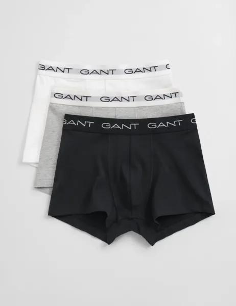 Gant 3 Pack Cotton Rich Trunks Grey Mix