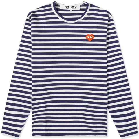Invader Heart Striped Long Sleeve T-Shirt