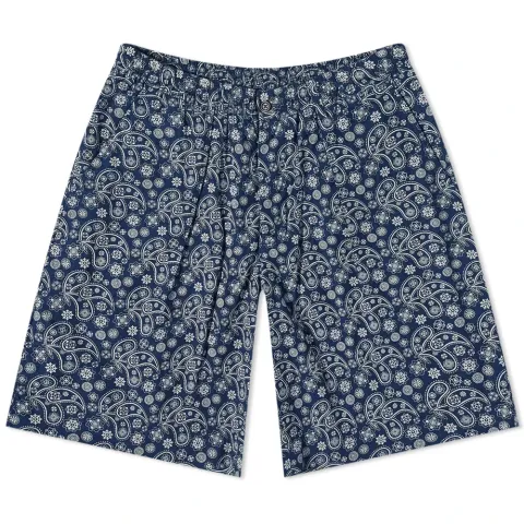 Japanese Paisley Pleated Track Shorts