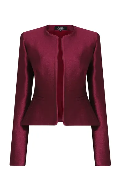 Lalage Beaumont Ginny Jacket in Carmine Plain Brocade