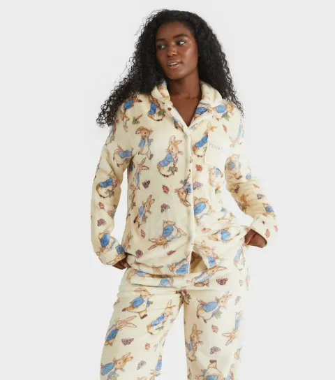Women's White Peter Rabbit Fleece Pyjama Set