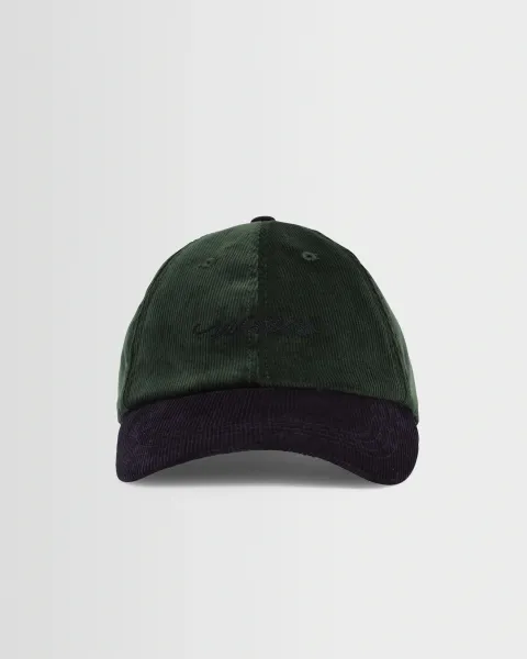 Wax London Spencer - Green and Navy Corduroy Sports Cap