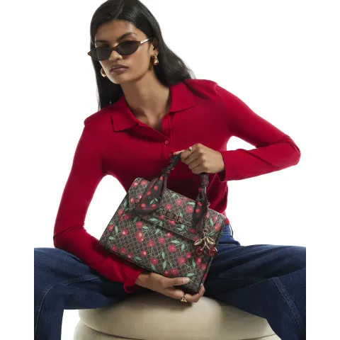 River Island Cherry Monogram Medium Charm Tote Bag