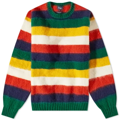Brushed Shetland Stripe Crew Knit