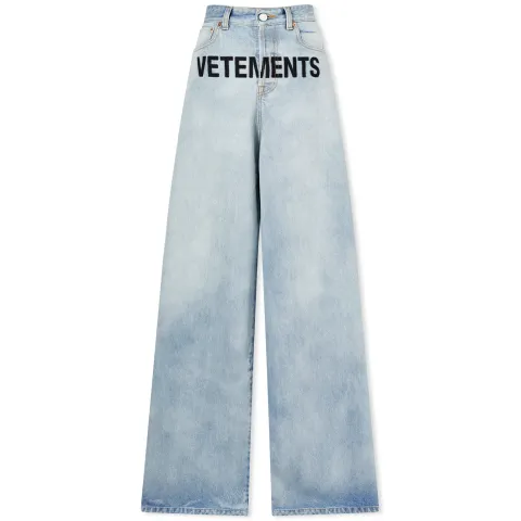 Embroidered Logo Baggy Jeans