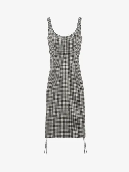 Corset Lace Gingham Check Pencil Dress
