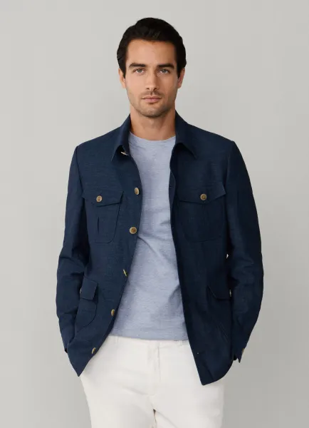 Linen-Cotton Melange Blazer