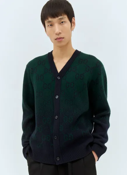 GG Degradé Wool Jacquard Cardigan