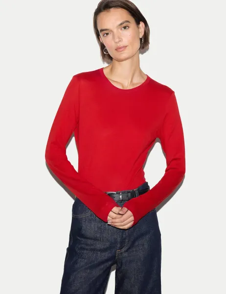 Jigsaw Pure Cotton T-Shirt Red