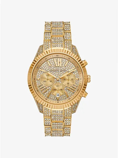Oversized Lexington Pavé Gold-Tone Watch