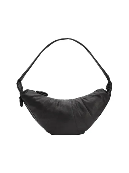 LARGE CROISSANT BAG Soft Grained Leather Black
