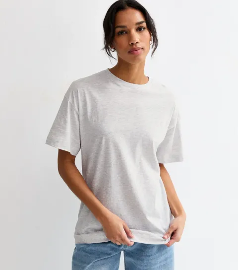 Women's Light Grey Oversized T-Shirt