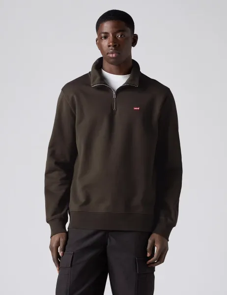 Levi's Levi's Regular Fit Pure Cotton Half Zip Sweatshirt Dark Green