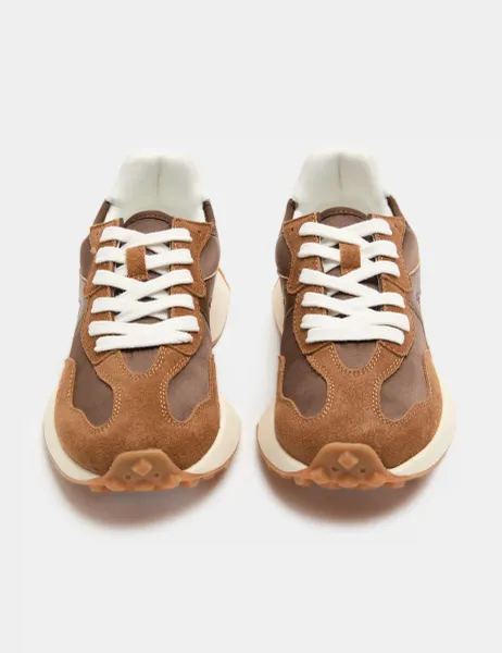 Marks & Spencer Suede Side Detail Trainers Brown