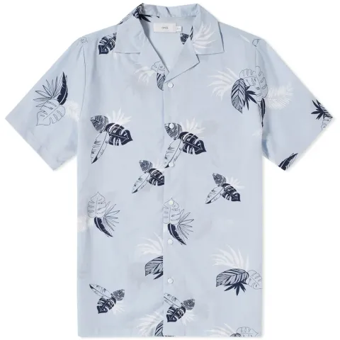 Short Sleeve Linear Palms Vacation Shirt