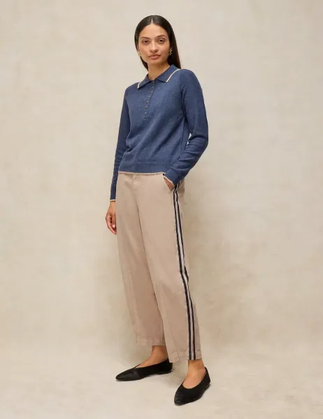 White Stuff Adeline Pure Cotton Utility Barrel Leg Trousers Natural