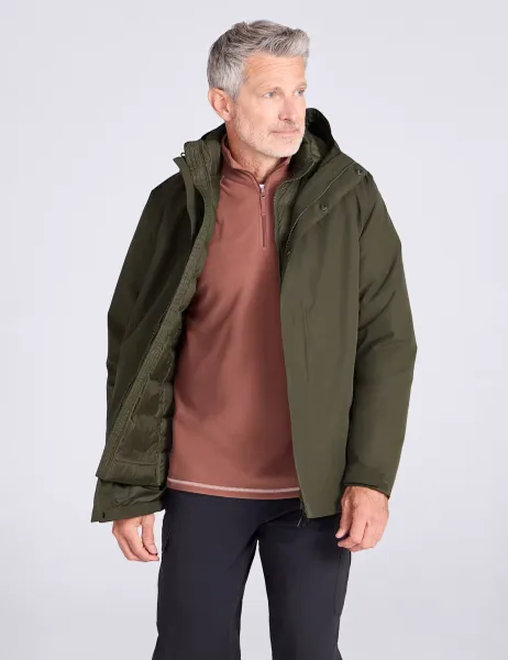 Mountain Warehouse Alaskan 3 in 1 Waterproof Jacket Khaki