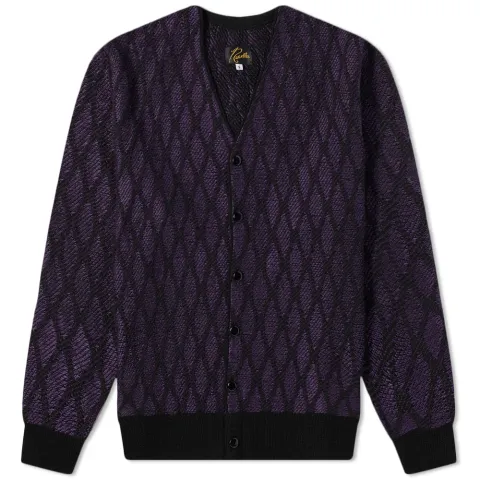V Neck Wave Stripe Cardigan
