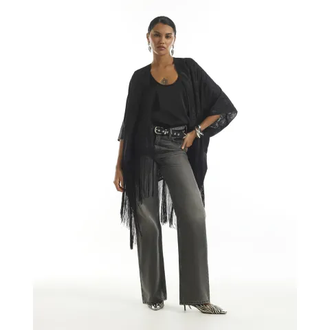 River Island Jacquard Tassel Trim Kimono