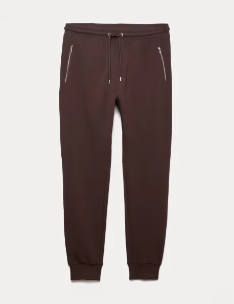 Autograph Regular Fit Cotton Rich Performance Cuffed Joggers Chocolate