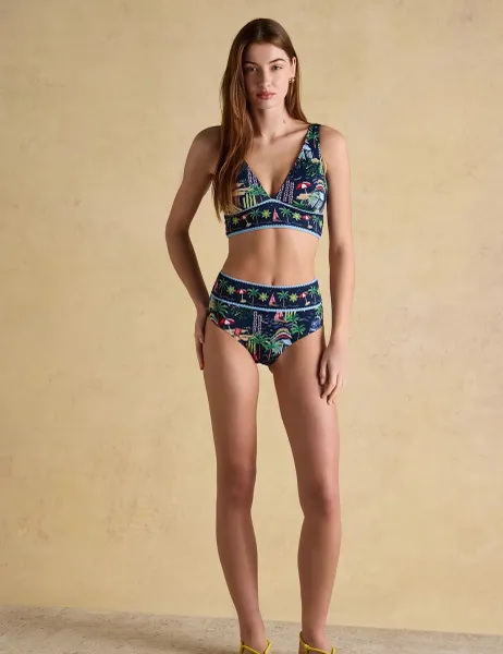 Joules Printed High Waisted Bikini Bottoms Multi