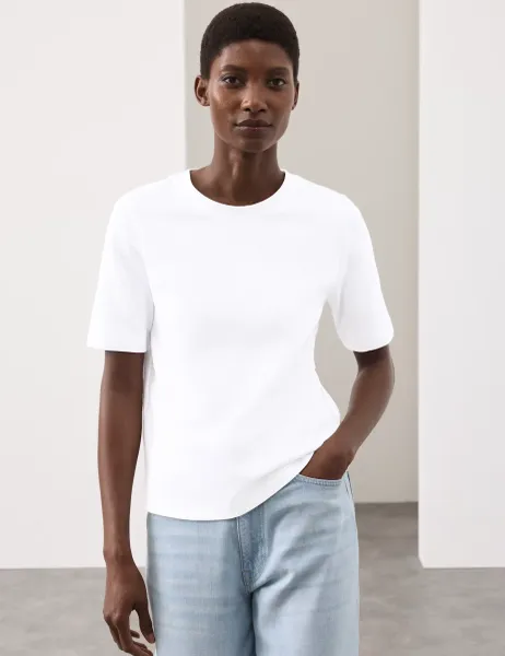 Autograph Cotton Rich Premium T-Shirt Soft White