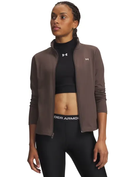 Under Armour Motion Full Zip High Neck Top Taupe