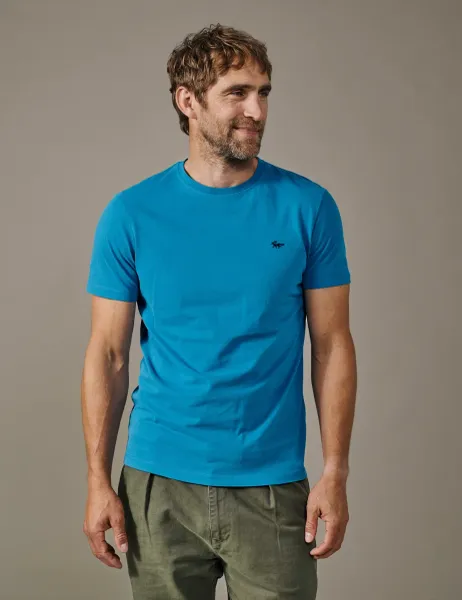 Aubin Pure Cotton T-Shirt Cobalt