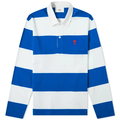 AMI Heart Striped Rugby Shirt