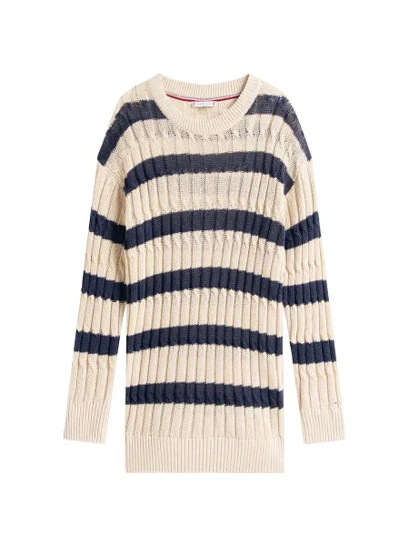Tommy Hilfiger Linen Blend Cable Knit Relaxed Jumper
